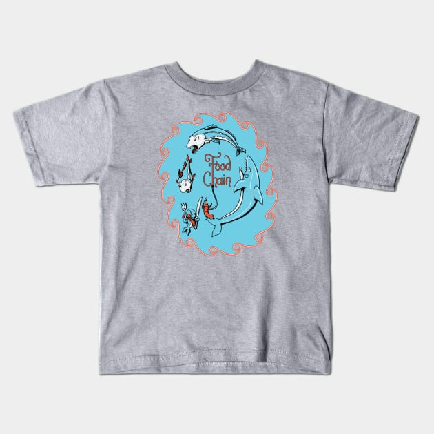 Food Chain Kids T-Shirt by Doris4all